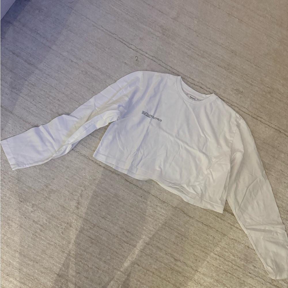 Pangaia long sleeve crop top white size M